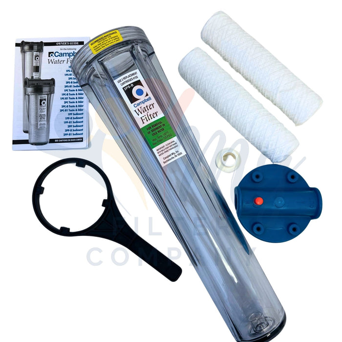 Campbell 2PS-B Double Capacity Water Sediment Filter, w/ Release Button 3/4" at MyFilterCompany.com