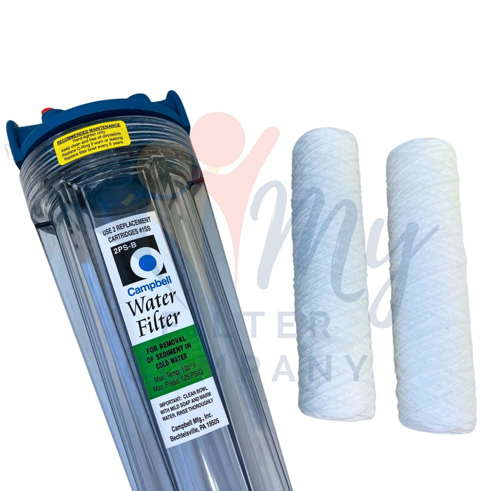 Campbell 2PS-B Double Capacity Water Sediment Filter, w/ Release Button 3/4" at MyFilterCompany.com