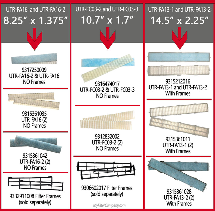 Fujitsu UTR-FA13-2 K 9315361028 Mini Split Ductless Filters with Frames